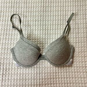 Gray Calvin Klein Underwire Label Bra